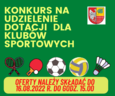 Ogłoszenie o konkursie na udzielenie dotacji dla klubów sportowych