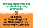 Ogłoszono postępowanie na przebudowę dróg gminnych ul. Bema, ul. Niepodległości, ul. Mickiewicza i ul. Parkowej w Ząbkach