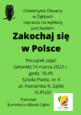 Uniwersytet Otwarty w Ząbkach zaprasza na zajęcia od 14 marca !