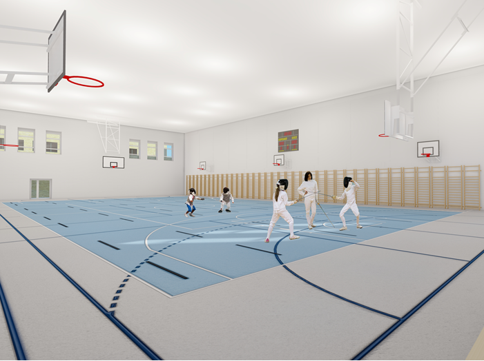 trening szermierczy w nowej hali wizualizacja